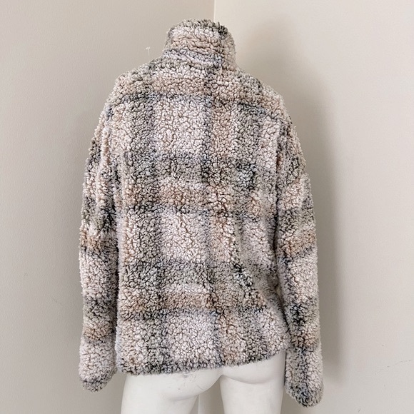 NEW Thread & Supply Desert Plaid oversized ultra soft sherpa teddy jacket - Picture 7 of 9